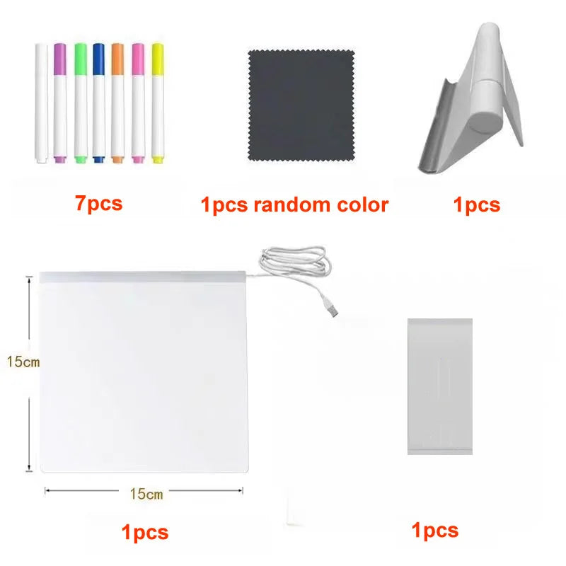 Light-Up Rewritable Acrylic Message & Drawing Board