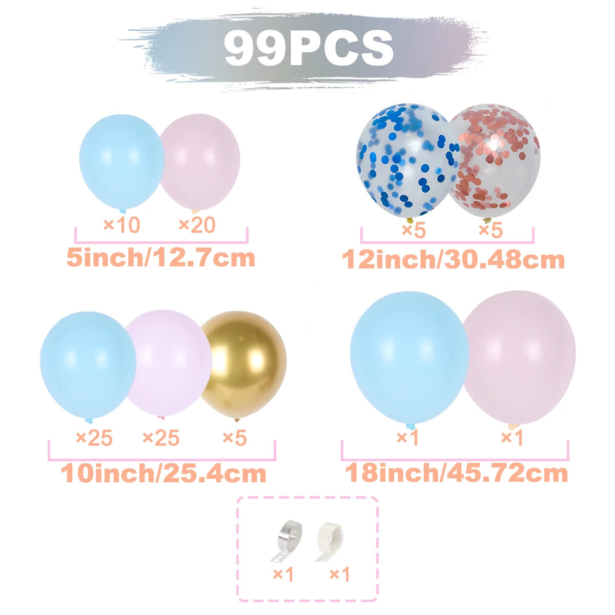 Pink Blue Balloons Garland Birthday Party Decoration