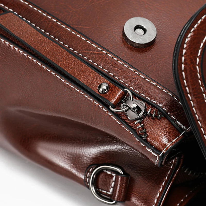 Genuine Cow Leather Top Handle Crossbody Bag