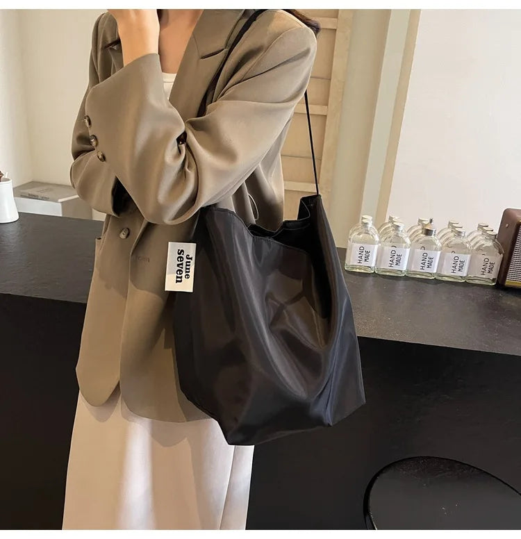 Minimalist Nylon Tote Shoulder Bag