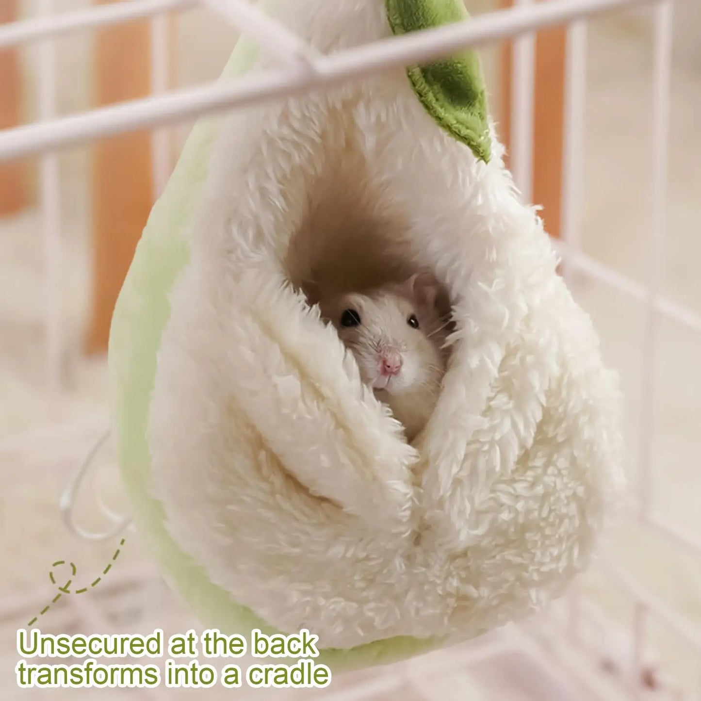 Pear-Shaped Plush Hamster Bed with Hook