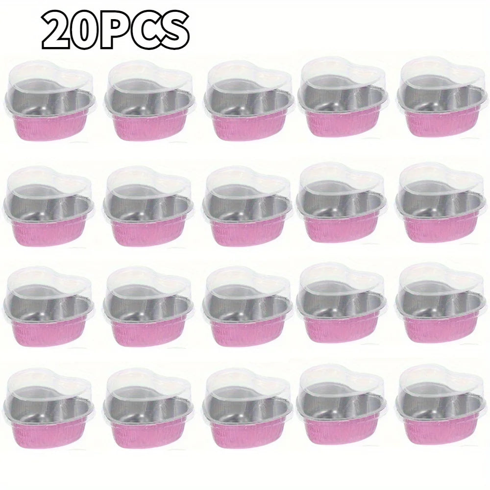 Heart Shape Disposable Aluminum Cupcake Liners