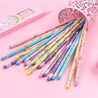 12Pcs/Set Cute Kawaii Cartoon Unicorn Drawing Pencil