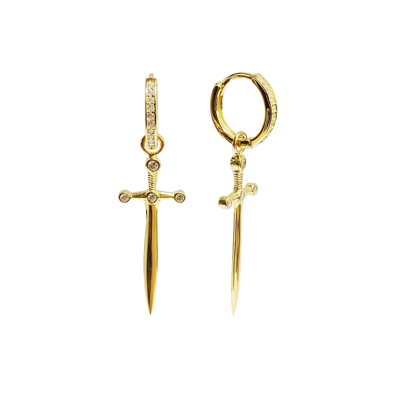 Earrings small cross for women