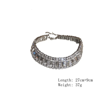 Geometric Crystal Rhinestone Choker Necklace