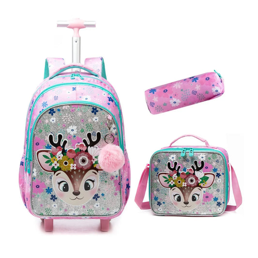 Girls’ Trolley School Backpack Set