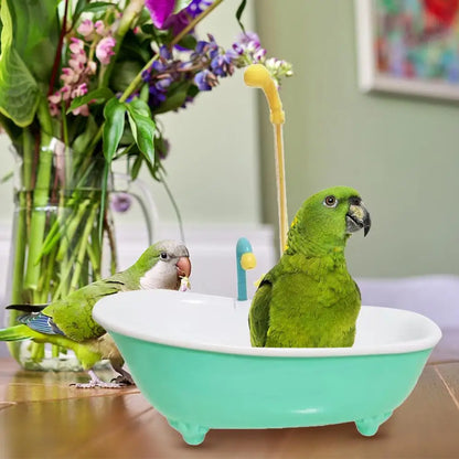 Automatic Parrot Bird Bath Shower Bowl