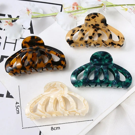 Hollow Out Acetate Crescent Hair Claw Clip