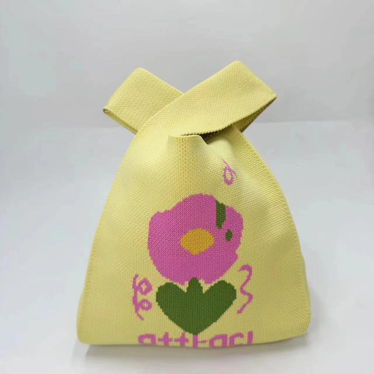Handmade Knitted Knot Wrist Tote Bag