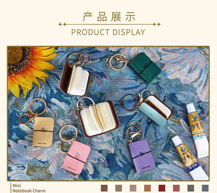 Mr. Paper PU Leather Mini Journal Keychain Set