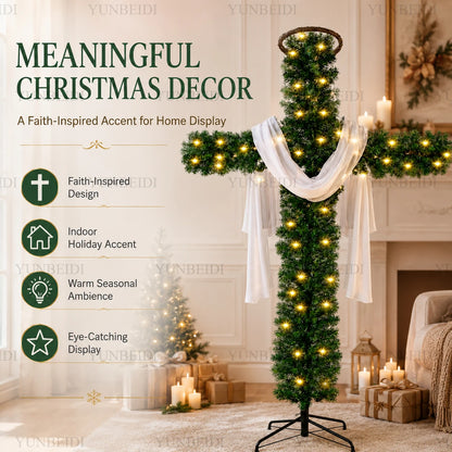 LED Cross-Shaped Christmas Tree