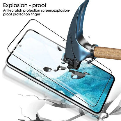 3Pcs Fingerprint Unlock Full Glue 0.18mm Tempered Glass For Samsung Galaxy S24, S23