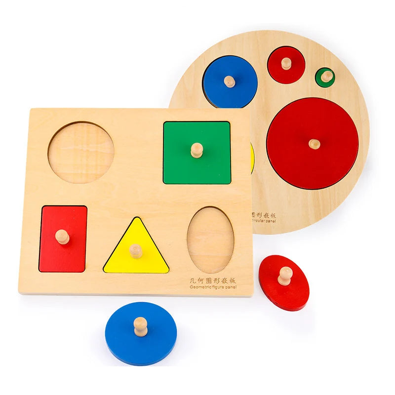 Wooden Montessori Geometric Shape Peg Puzzle