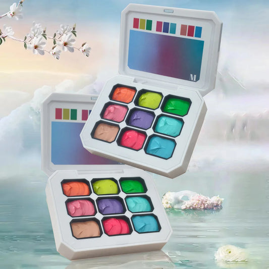 9 Color Solid Nail Gel Polish Palette