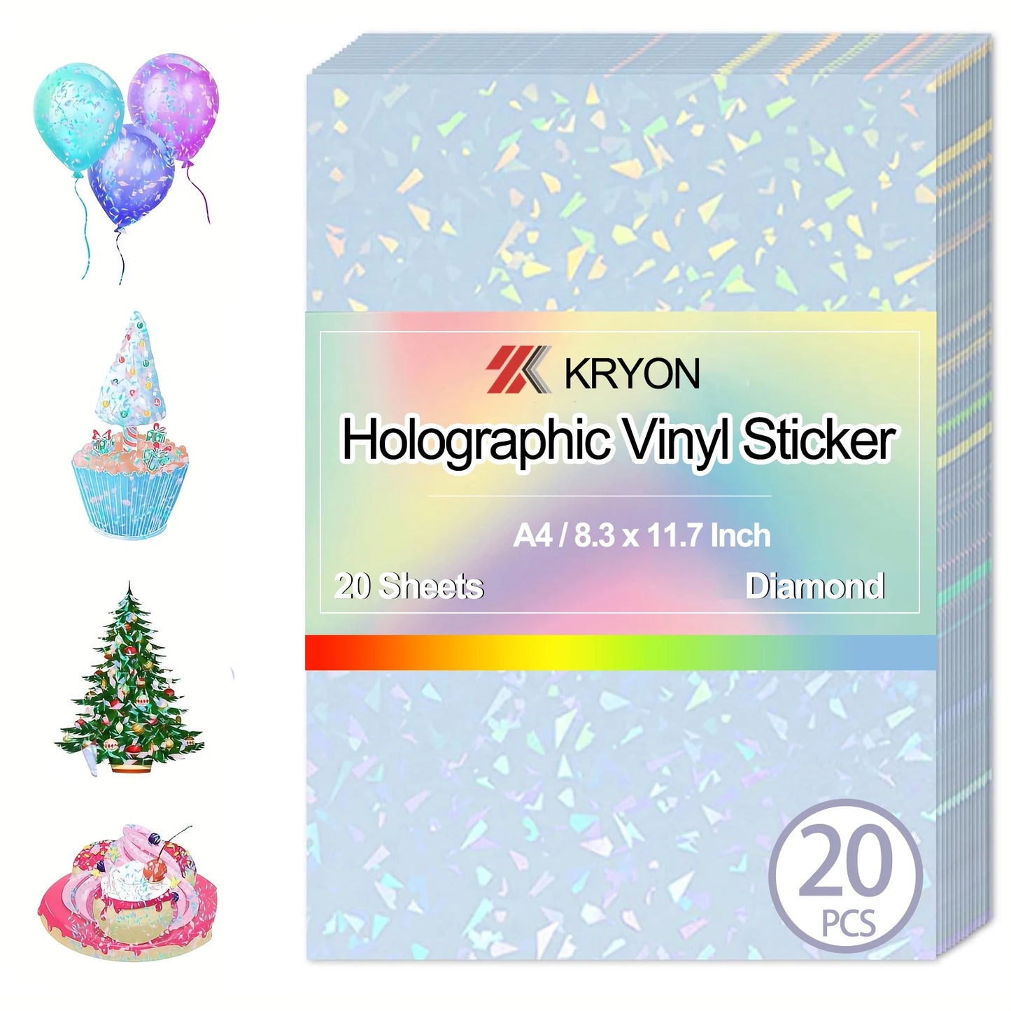 A4 Diamond Holographic Vinyl Sticker Paper