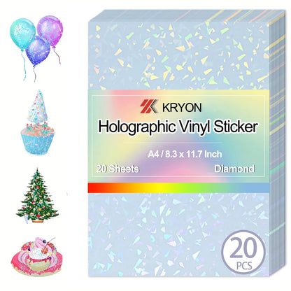 A4 Diamond Holographic Vinyl Sticker Paper
