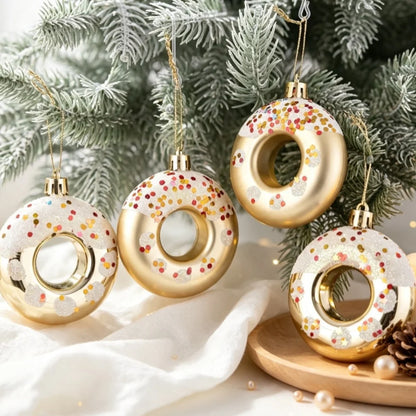 4-Piece Donut Christmas Ornament Set