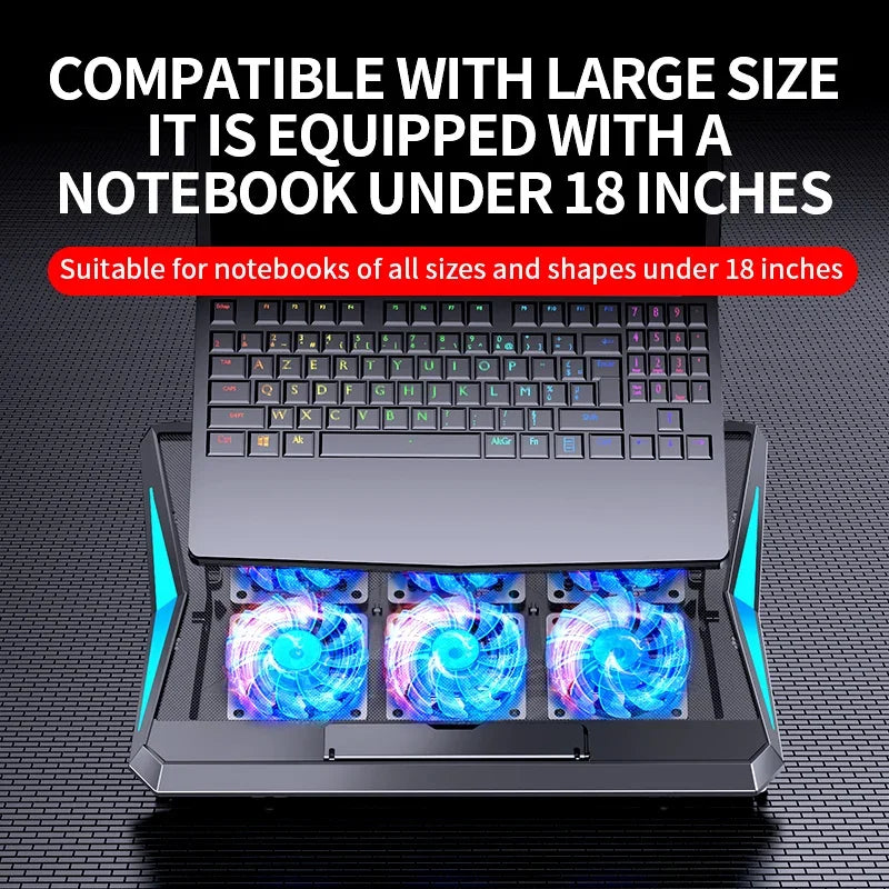 Q3 Six-Fan Gaming Laptop Cooling Pad