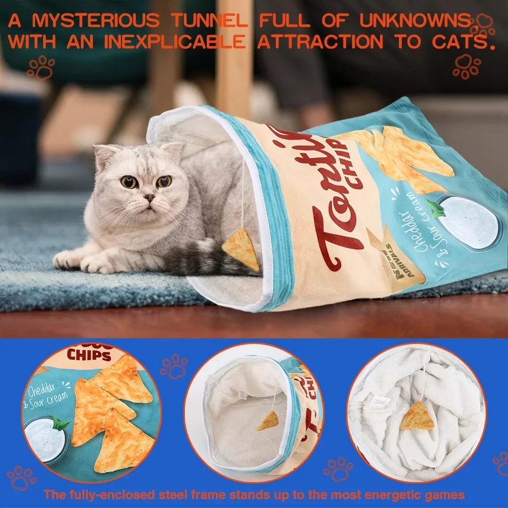 Halloween Cat Tunnel Toy – Foldable Crinkle Interactive Play Tunnel