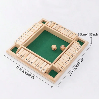 4-Sided Wooden Shut the Box Game