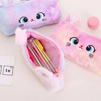 Gradient Kitten Plush Pencil Case