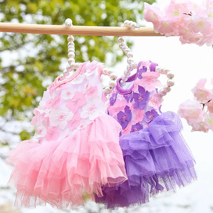 Dog Tutu Dress – Floral Summer Pet Skirt Outfit