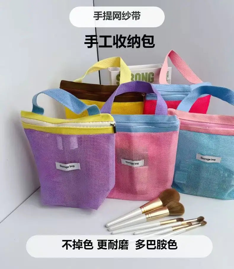 Vibrant Mesh Beach Tote Bag