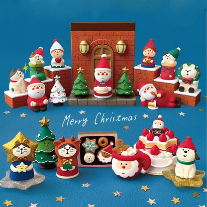 Glowing Christmas Cat Resin Figurine