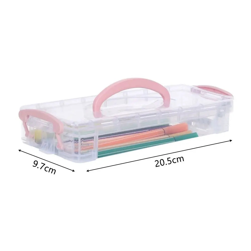 Stackable Multi-Layer Transparent Pencil Case