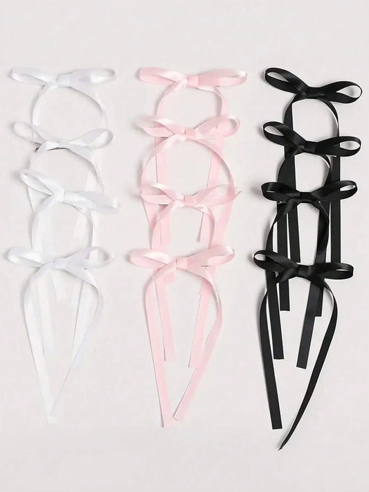 Bow Ribbon Hair Clips Set for Women & Girls
