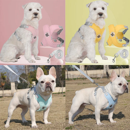 Dog Harness Leash Set – Reflective Breathable Pet Vest Harness