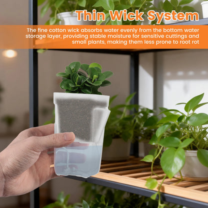 12-Pack Self Watering Planter Pots with Cotton Wicks