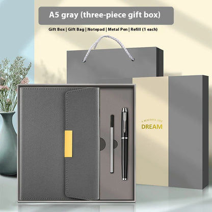 Premium A5 Leather Business Notebook Gift Set