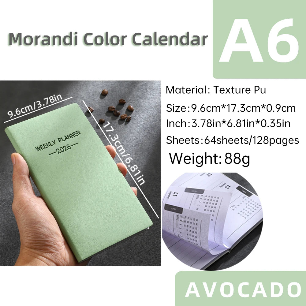 A6 Morandi Daily Planner & Weekly Organizer Notebook