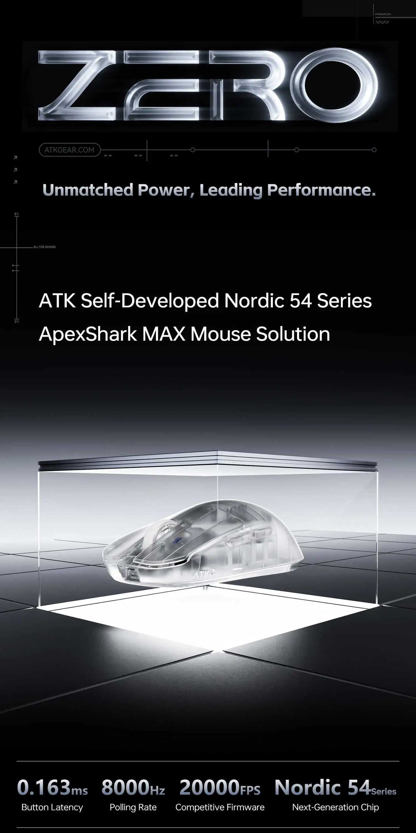 39g Wireless 8K Gaming Mouse with PAW3950 Ultra Sensor
