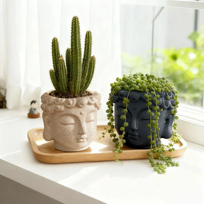 Meditation Face Resin Planter Pot