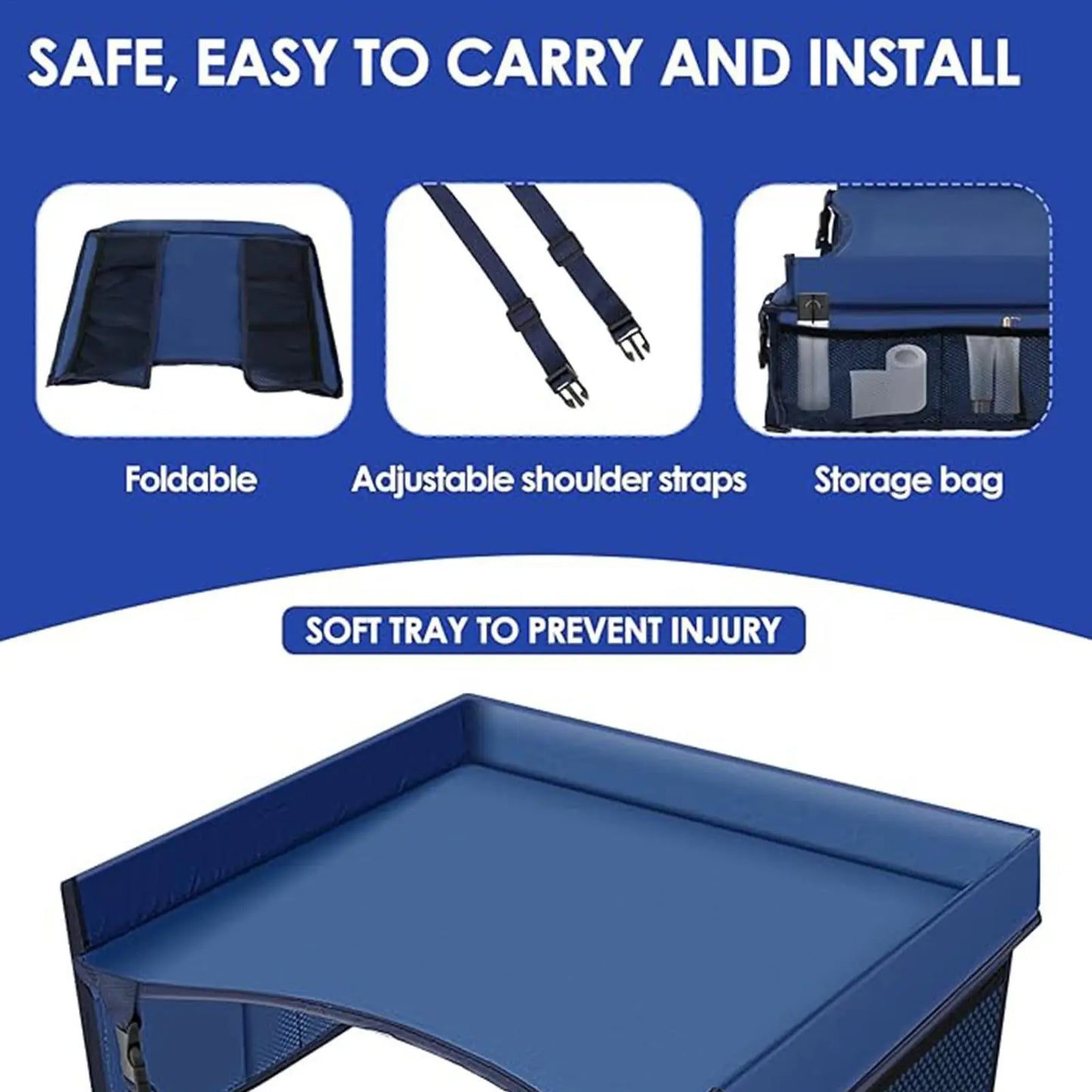 Kids Foldable Travel Tray for Car & Airplane