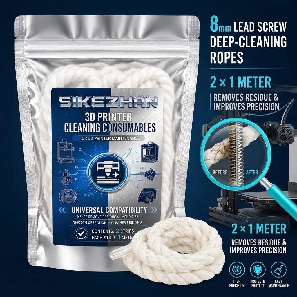 2-Piece 3D Printer Z-Axis Lead Screw Cleaning Rope Set