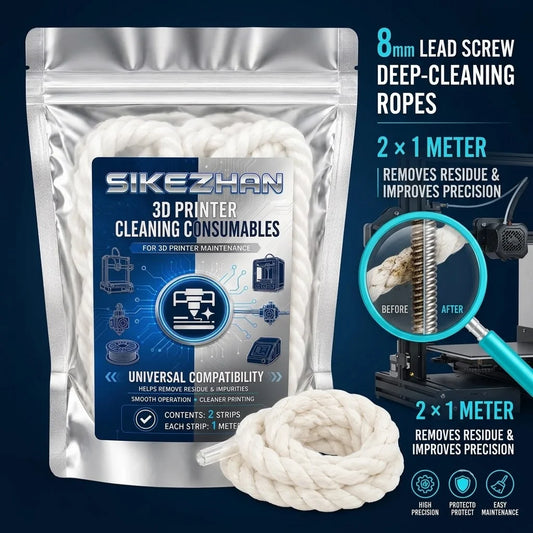 2-Piece 3D Printer Z-Axis Lead Screw Cleaning Rope Set