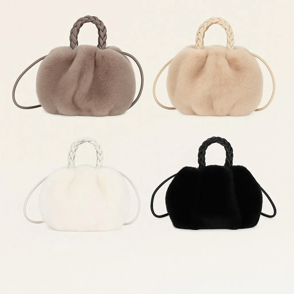 Women Plush Pleated Cloud Bag