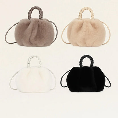 Women Plush Pleated Cloud Bag