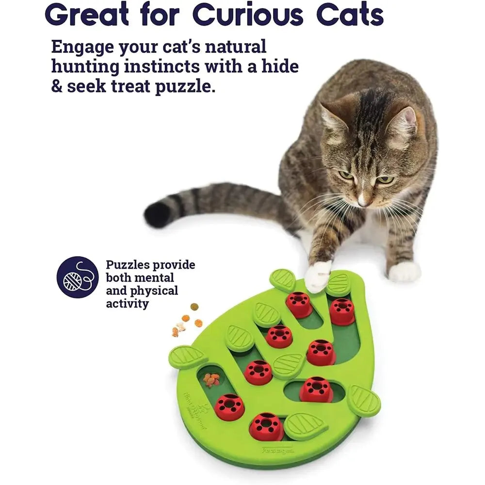 Cat Puzzle Treat Toy with Adjustable Difficulty