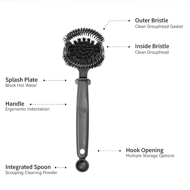 Espresso Machine Group Head Cleaning Brush with Removable Cleaning Head