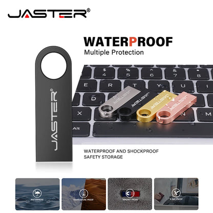Waterproof Metal USB 2.0 Flash Drive with Keychain