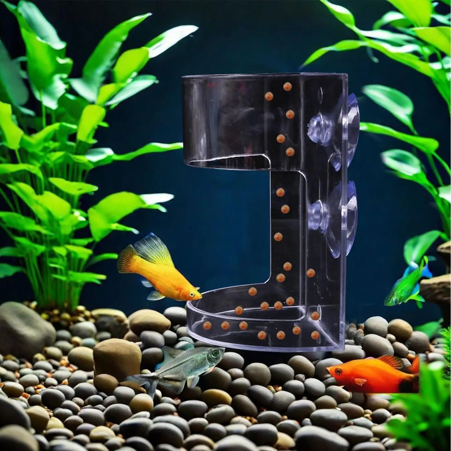 Transparent Aquarium Feeding Ring & Food Dish