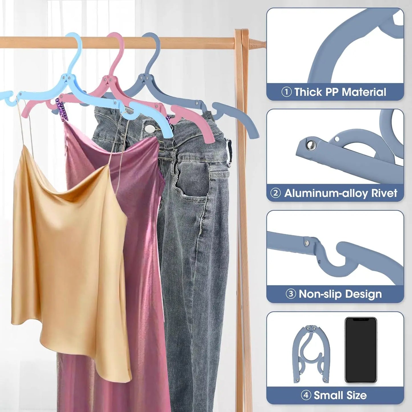 Portable Foldable Travel Hangers Set