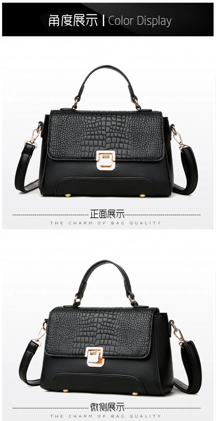 Large Capacity Leather Crossbody Handbag for Women