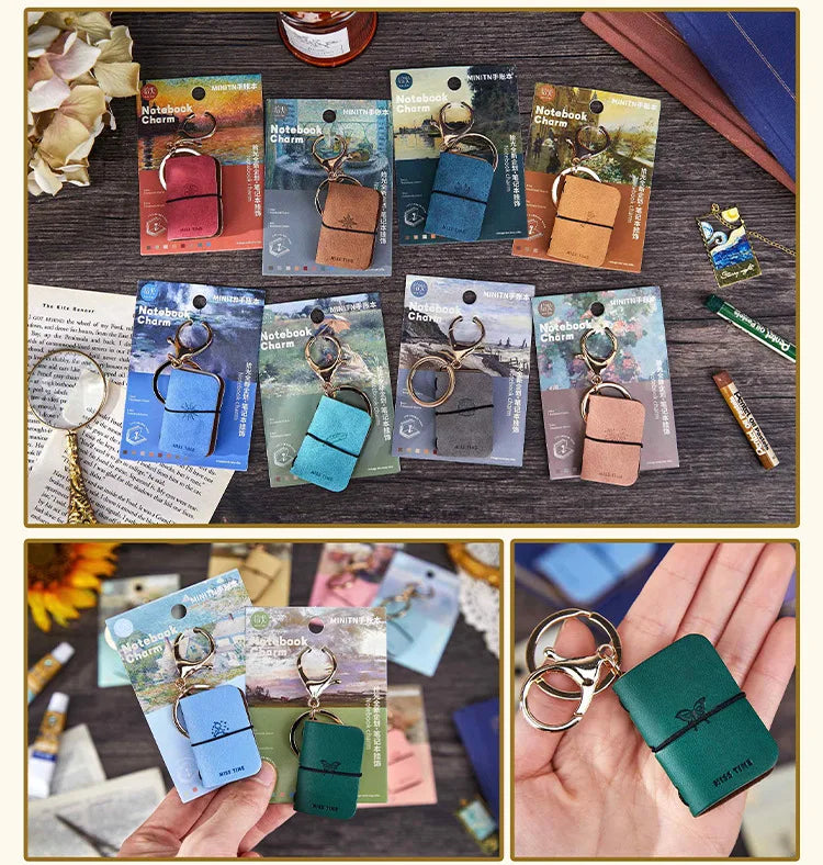 Mr. Paper PU Leather Mini Journal Keychain Set