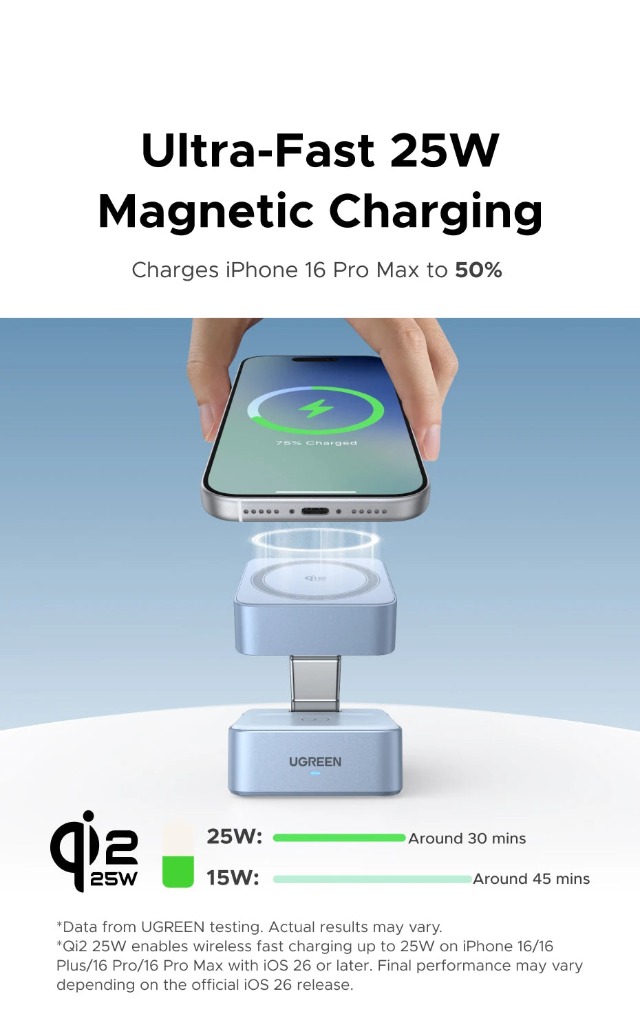 Qi2 2-in-1 Magnetic Wireless Charger Stand