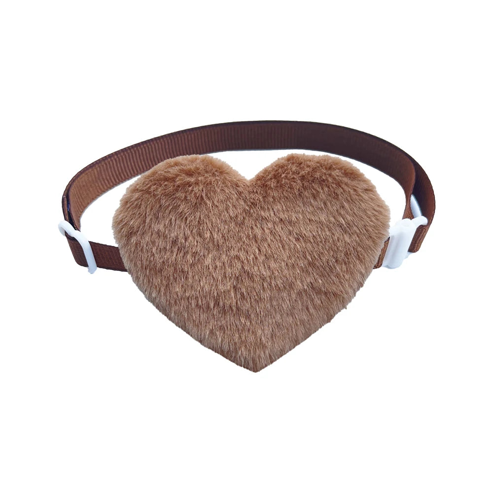 Heart-Shaped Adjustable Dog Bow Tie Set